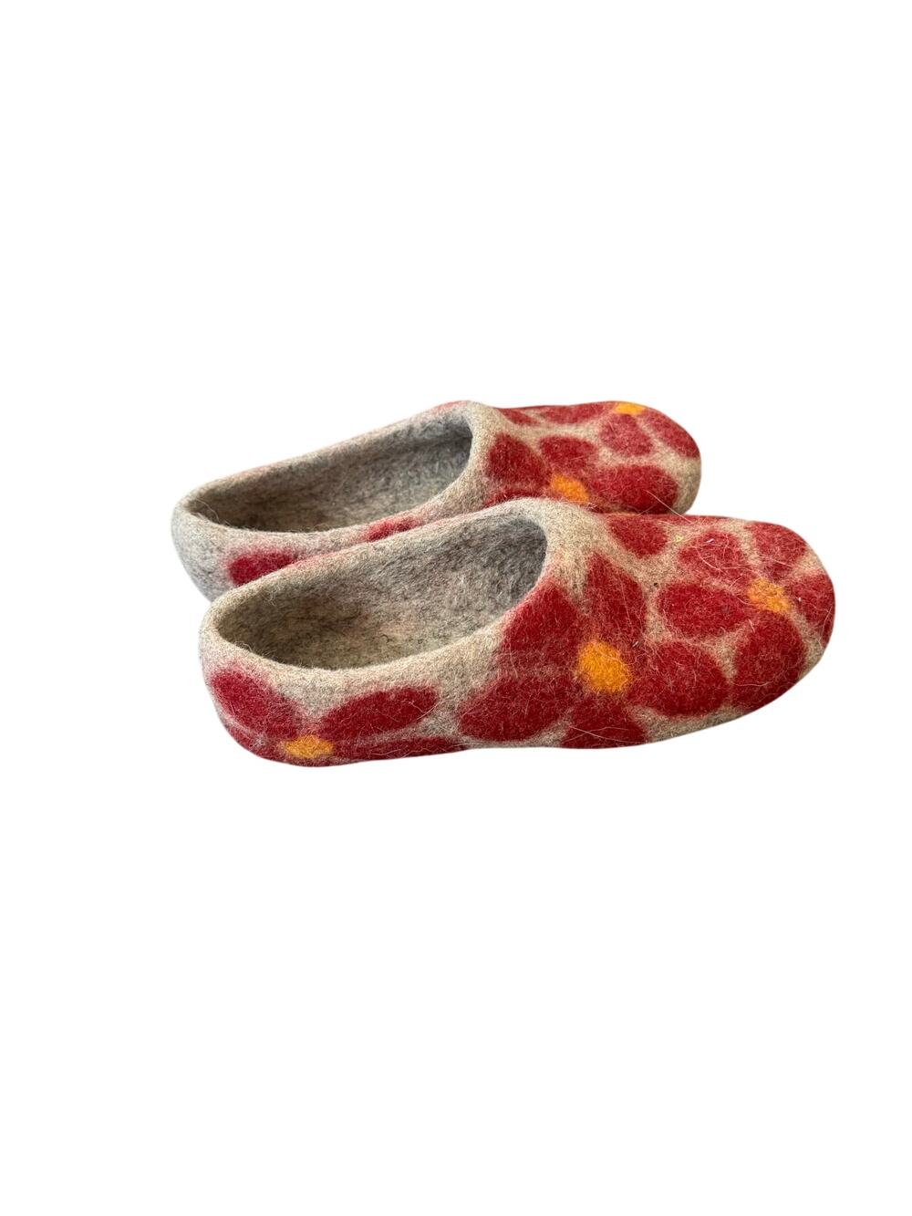 Tumar red Flow Wool Slippers